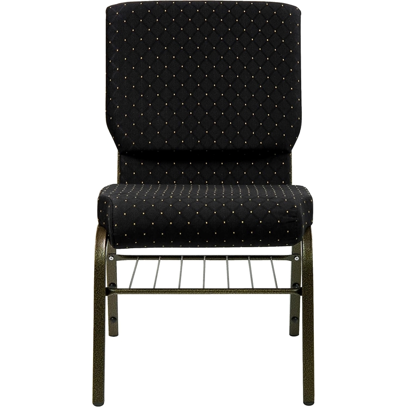 Bowery Hill Contemporary Church Stacking Guest Chair in Black