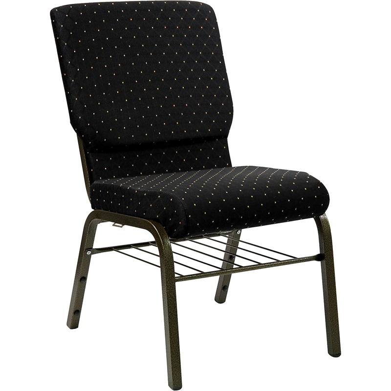 Bowery Hill Contemporary Church Stacking Guest Chair in Black