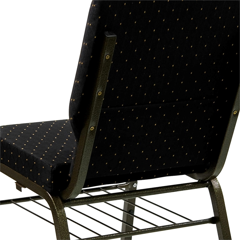 Bowery Hill Contemporary Church Stacking Guest Chair in Black