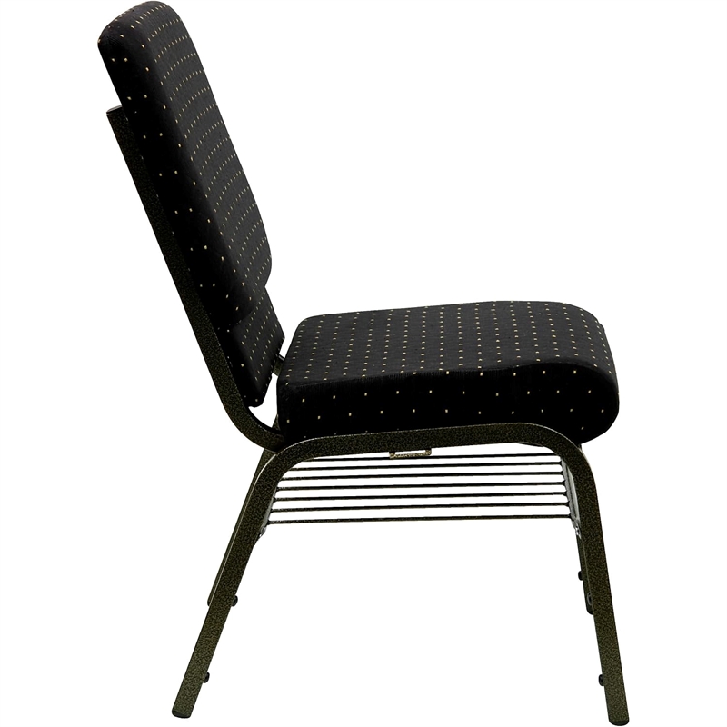 Bowery Hill Contemporary Church Stacking Guest Chair in Black