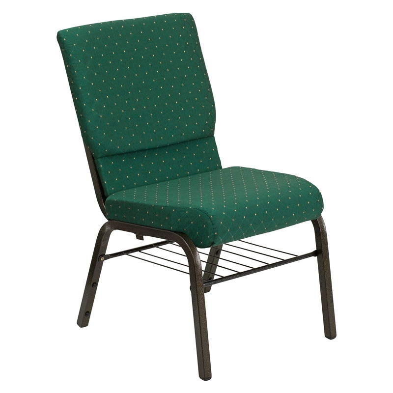 Bowery Hill Contemporary Church Stacking Guest Chair in Green