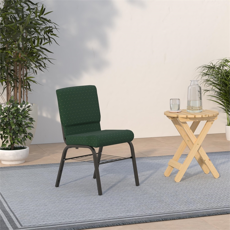 Bowery Hill Contemporary Church Stacking Guest Chair in Green