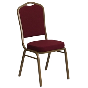 Bowery Hill Modern Banquet Stacking Chair in Gold and Burgundy