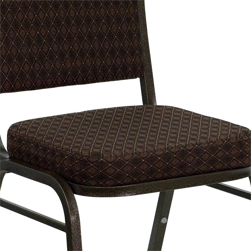 Bowery Hill Contemporary Stacking Banquet Stacking Chair in Brown