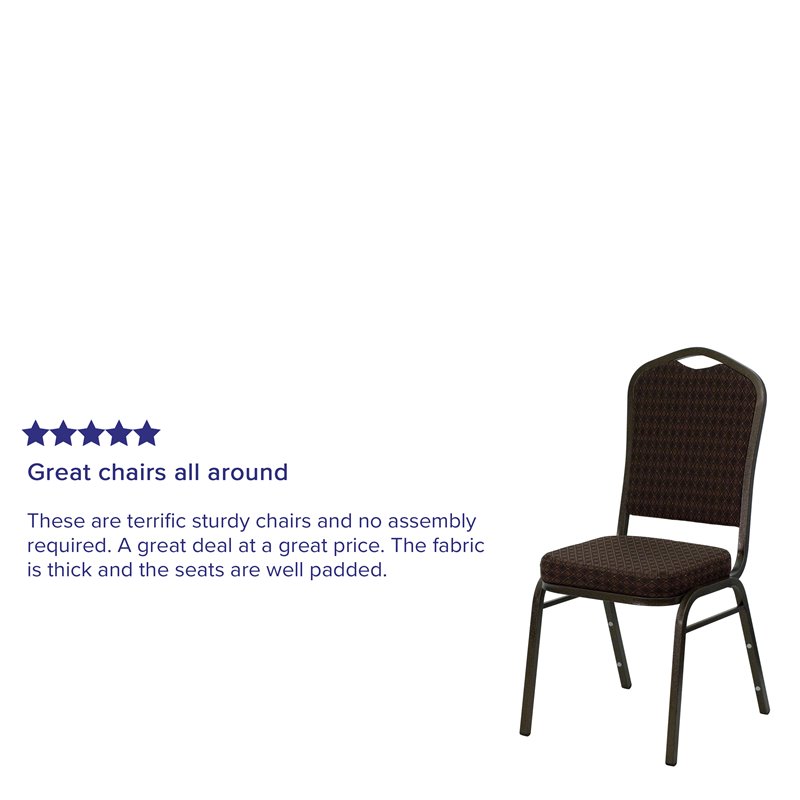 Bowery Hill Contemporary Stacking Banquet Stacking Chair in Brown