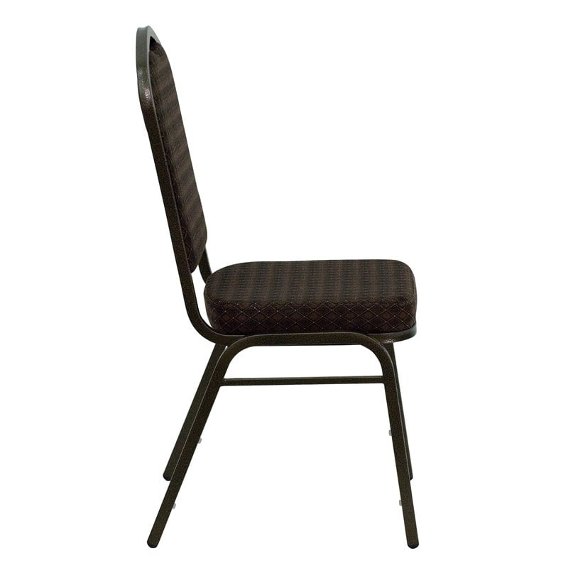 Bowery Hill Contemporary Stacking Banquet Stacking Chair in Brown