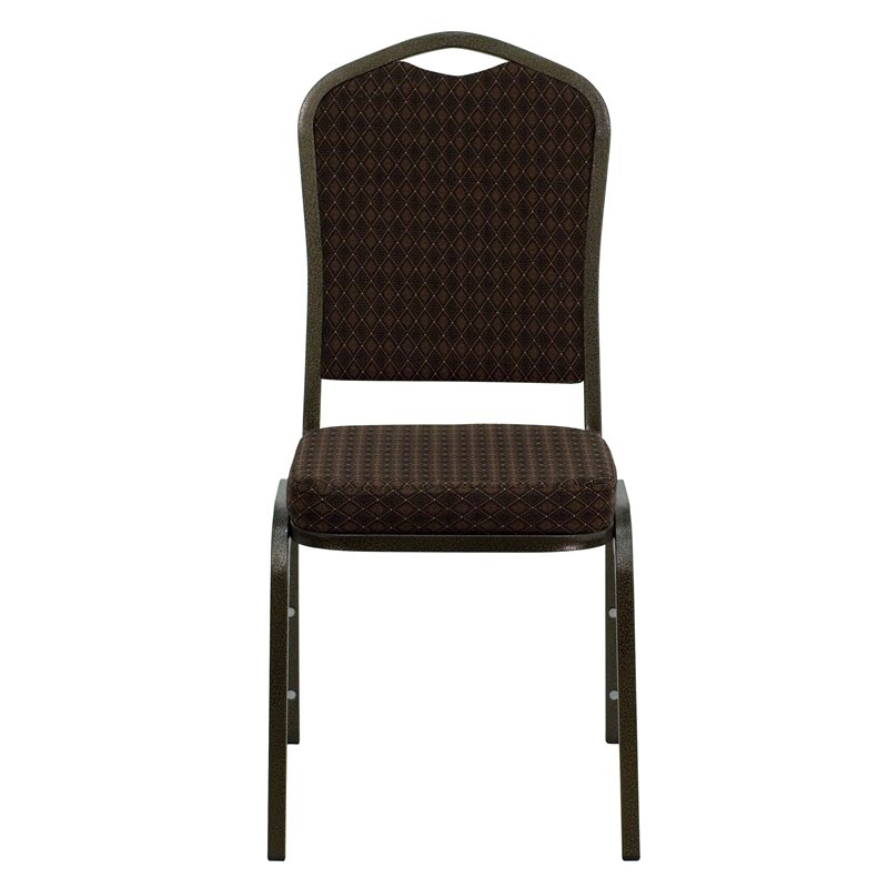 Bowery Hill Contemporary Stacking Banquet Stacking Chair in Brown