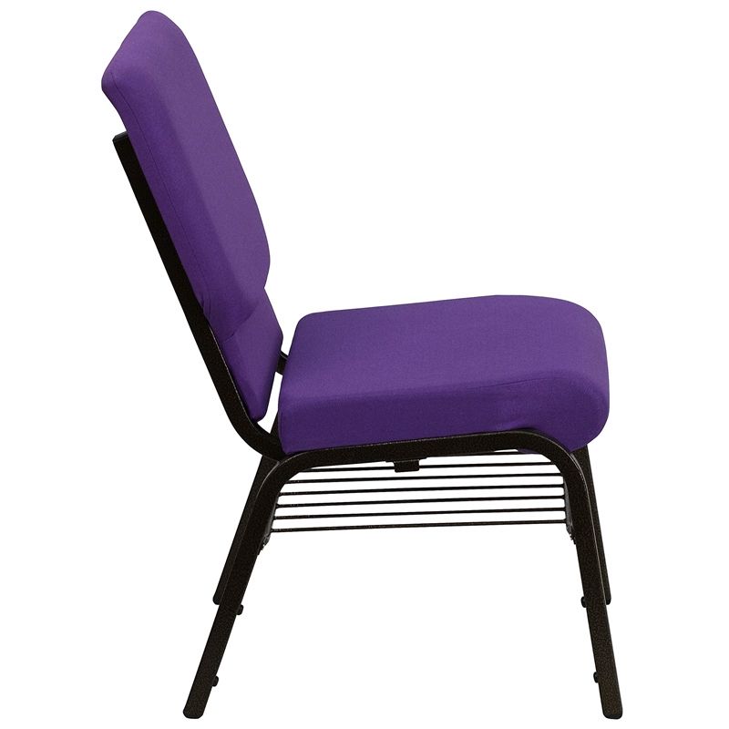 Bowery Hill Contemporary Church Stacking Guest Chair in Purple