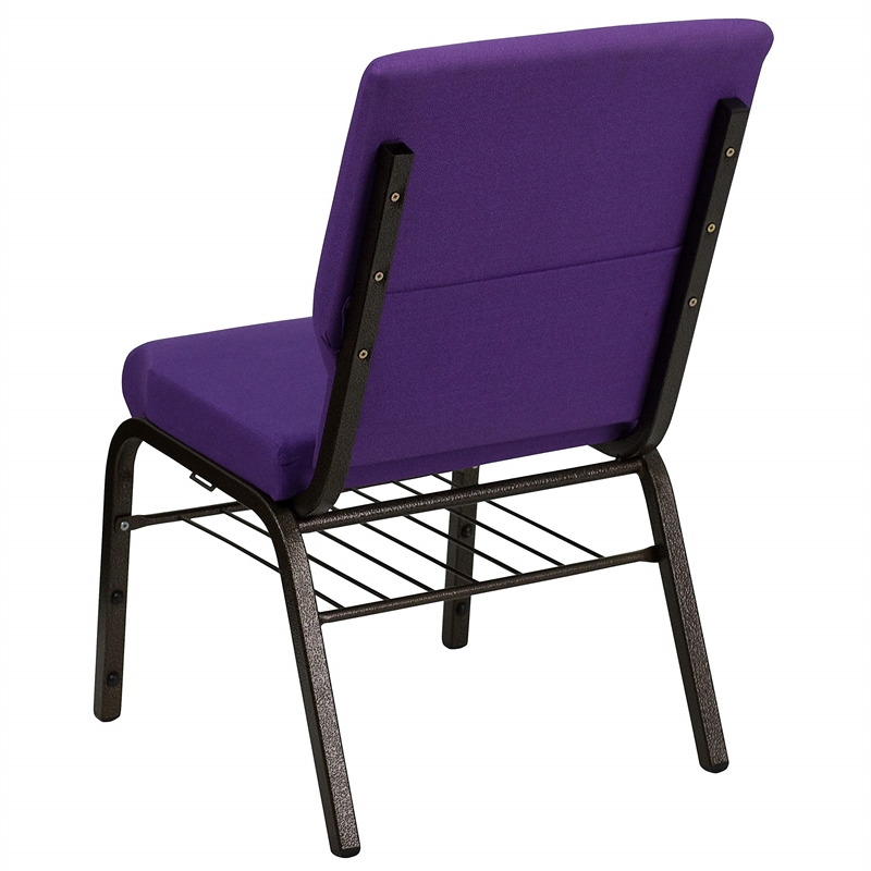 Bowery Hill Contemporary Church Stacking Guest Chair in Purple