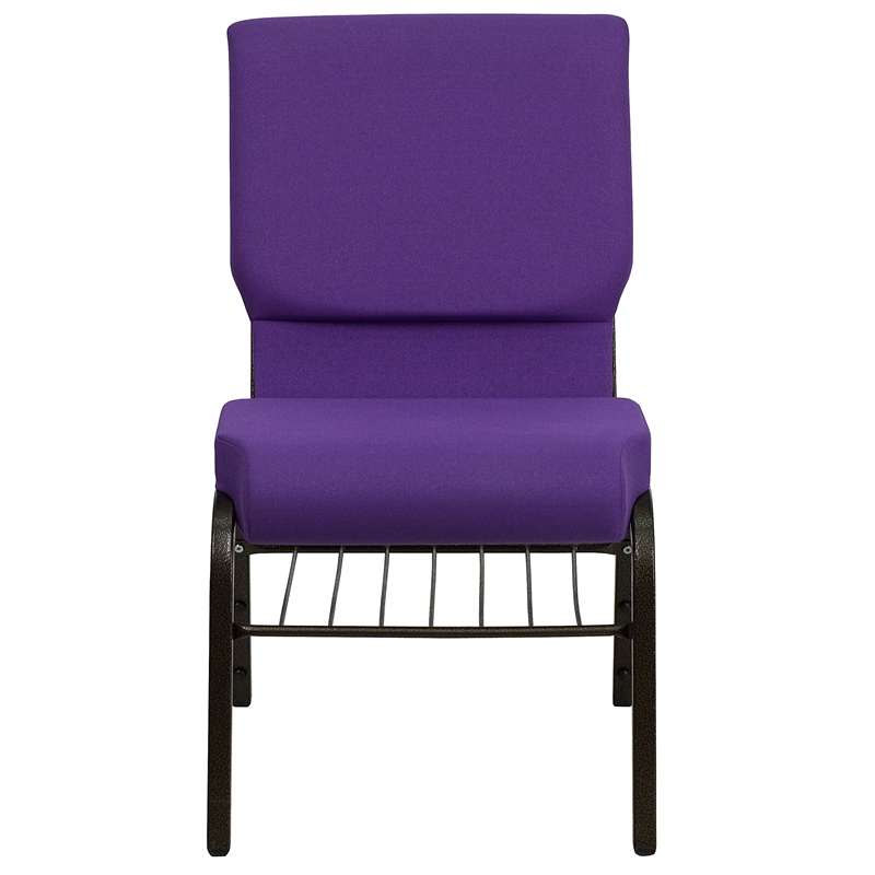 Bowery Hill Contemporary Church Stacking Guest Chair in Purple