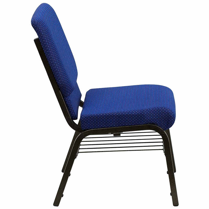 Bowery Hill Contemporary Church Stacking Guest Chair in Navy Blue