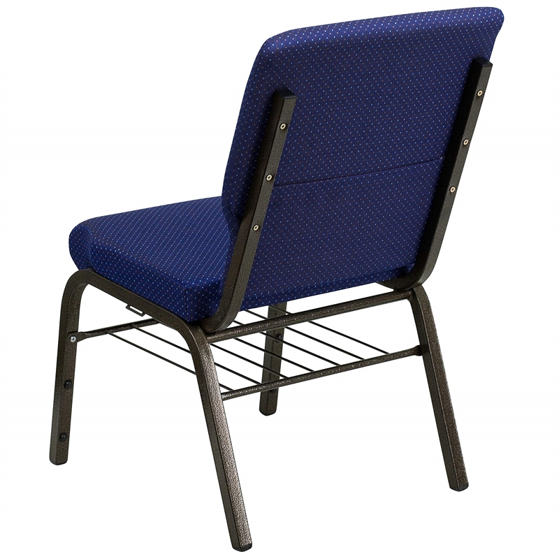 Bowery Hill Contemporary Church Stacking Guest Chair in Navy Blue
