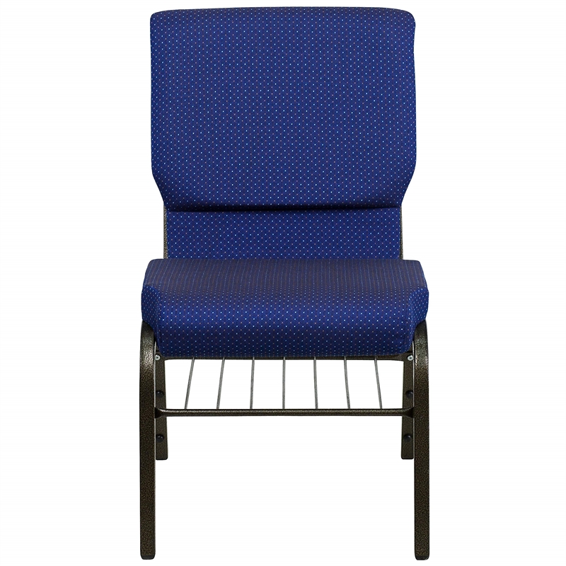 Bowery Hill Contemporary Church Stacking Guest Chair in Navy Blue