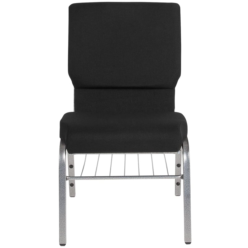 Bowery Hill Contemporary Church Stacking Guest Chair in Black