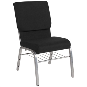 Bowery Hill Contemporary Church Stacking Guest Chair in Black