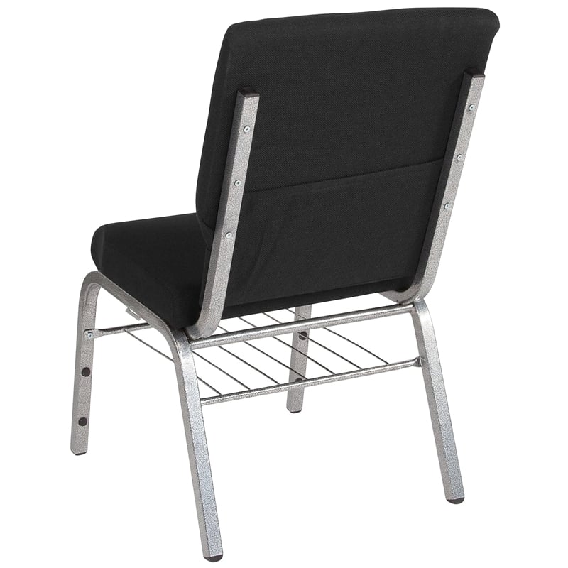 Bowery Hill Contemporary Church Stacking Guest Chair in Black