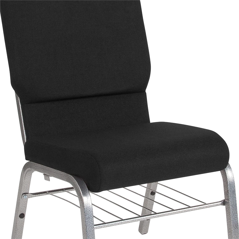 Bowery Hill Contemporary Church Stacking Guest Chair in Black
