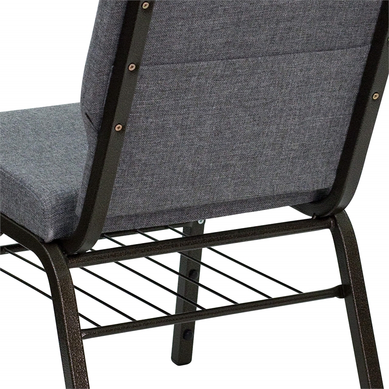 Bowery Hill Contemporary Church Stacking Guest Chair in Gray