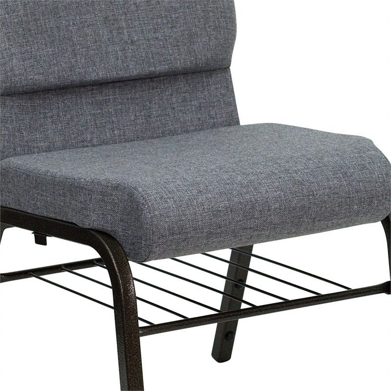 Bowery Hill Contemporary Church Stacking Guest Chair in Gray