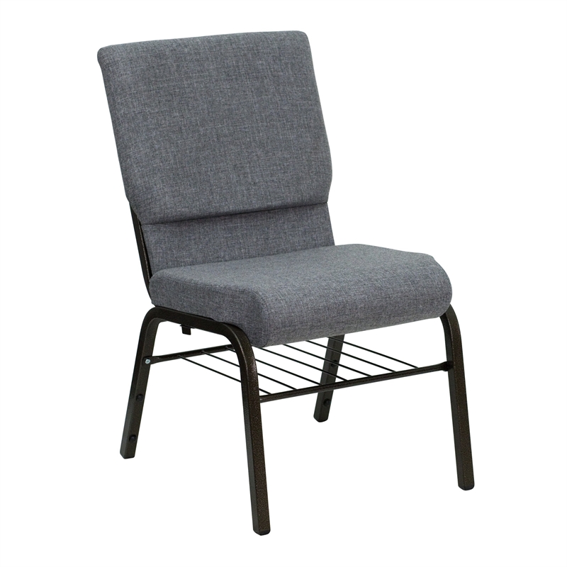 Bowery Hill Contemporary Church Stacking Guest Chair in Gray