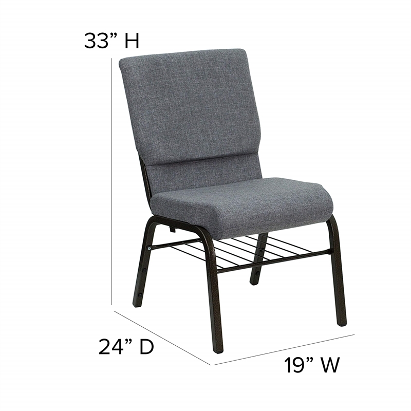Bowery Hill Contemporary Church Stacking Guest Chair in Gray