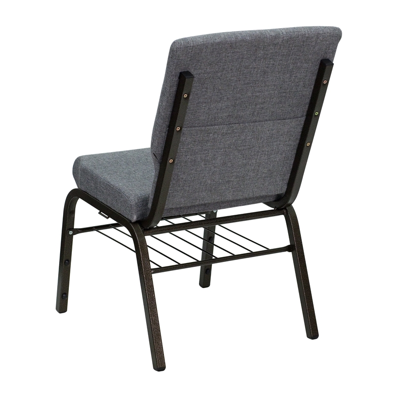 Bowery Hill Contemporary Church Stacking Guest Chair in Gray