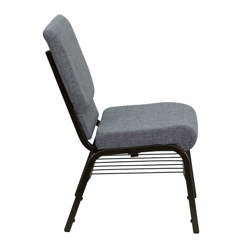 Bowery Hill Contemporary Church Stacking Guest Chair in Gray