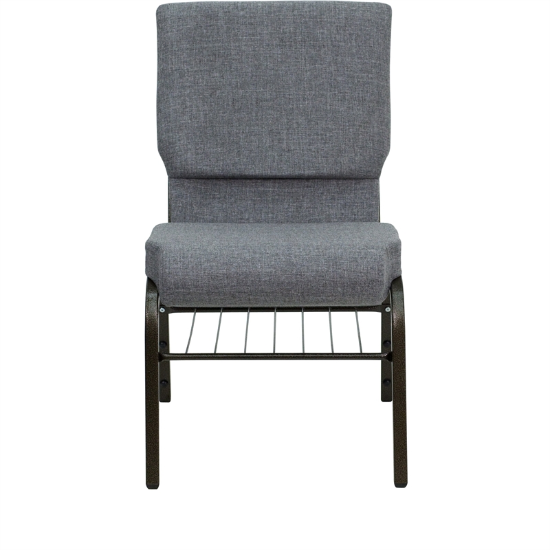 Bowery Hill Contemporary Church Stacking Guest Chair in Gray