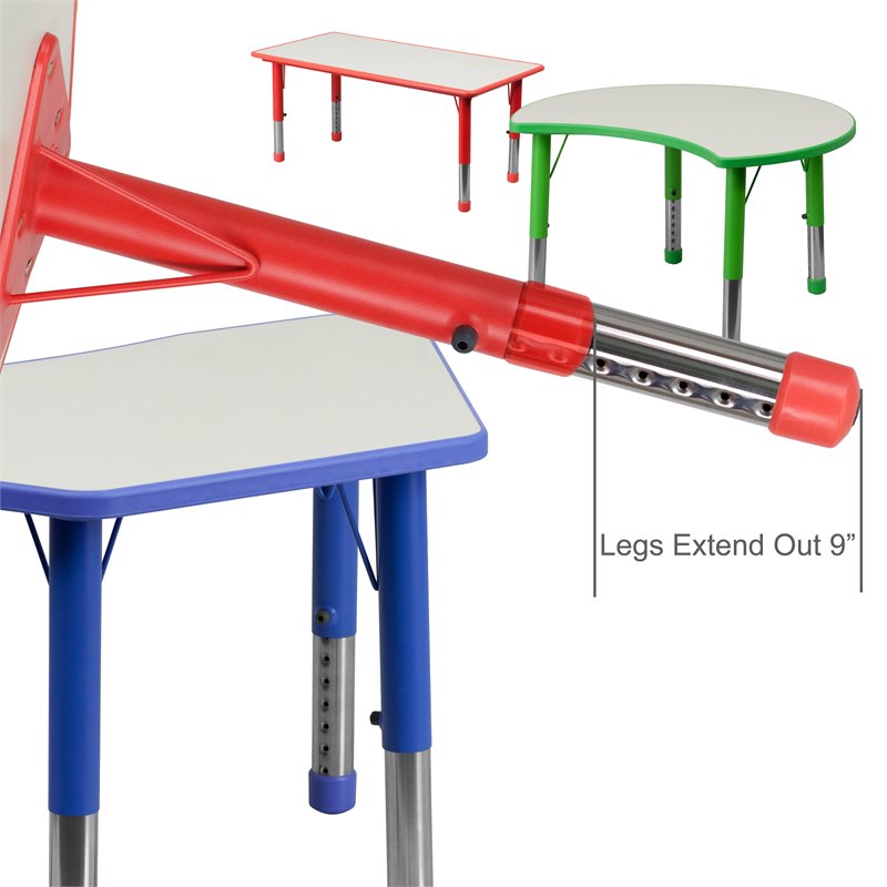 Bowery Hill Contemporary Plastic Activity Table in Green Finish