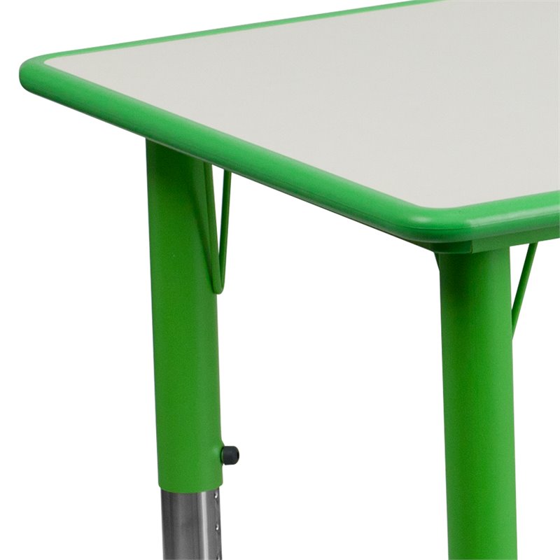 Bowery Hill Contemporary Plastic Activity Table in Green Finish