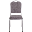 Bowery Hill Fabric Banquet Stack Chair in Silver and Herringbone