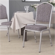 Bowery Hill Fabric Banquet Stack Chair in Silver and Herringbone