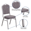 Bowery Hill Fabric Banquet Stack Chair in Silver and Herringbone