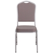 Bowery Hill Modern Fabric Banquet Stack Chair in Silver and Gray
