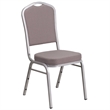 Bowery Hill Modern Fabric Banquet Stack Chair in Silver and Gray