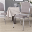 Bowery Hill Modern Fabric Banquet Stack Chair in Silver and Gray