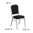Bowery Hill Modern Fabric Banquet Stack Chair in Silver and Gray