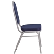 Bowery Hill Fabric Banquet Stack Chair in Silver and Navy Blue