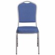 Bowery Hill Modern Fabric Banquet Stack Chair in Silver and Blue