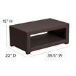 Bowery Hill Modern Wicker Patio Coffee Table in Chocolate Brown