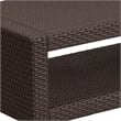 Bowery Hill Modern Wicker Patio Coffee Table in Chocolate Brown
