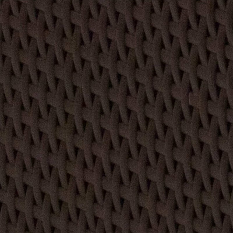Bowery Hill Modern Wicker Patio Coffee Table in Chocolate Brown