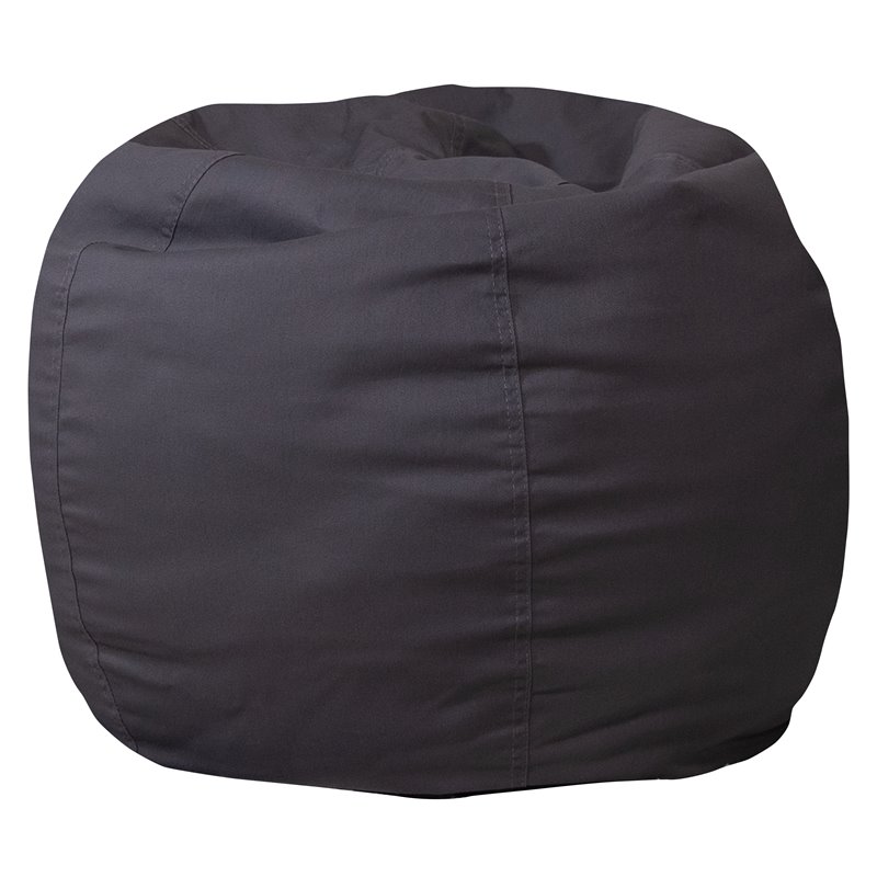 Bowery Hill Contemporary Small Bean Bag Chair in Gray Finish