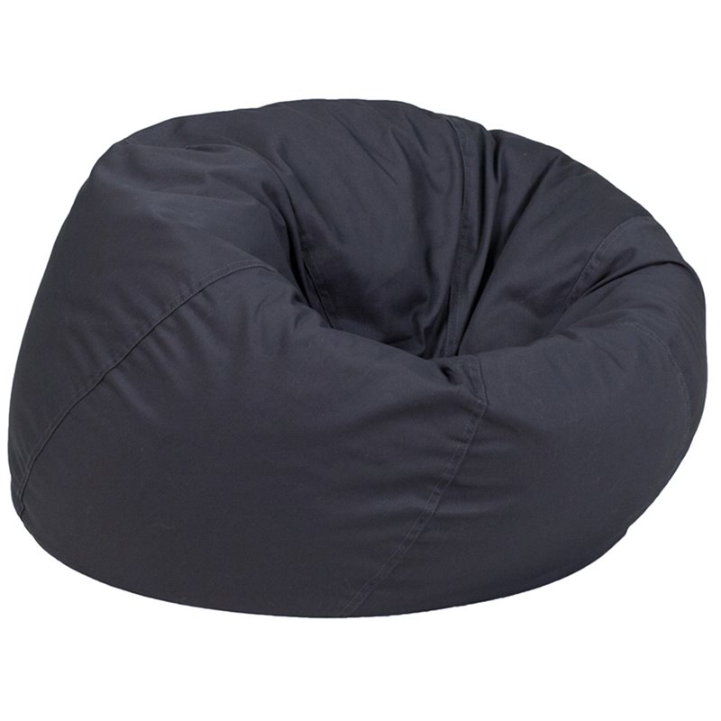 Bowery Hill Contemporary Small Bean Bag Chair in Gray Finish