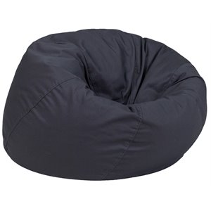 Bowery Hill Contemporary Small Bean Bag Chair in Gray Finish