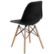 Bowery Hill Modern Plastic Accent Chair with Wood Base in Black
