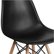 Bowery Hill Modern Plastic Accent Chair with Wood Base in Navy