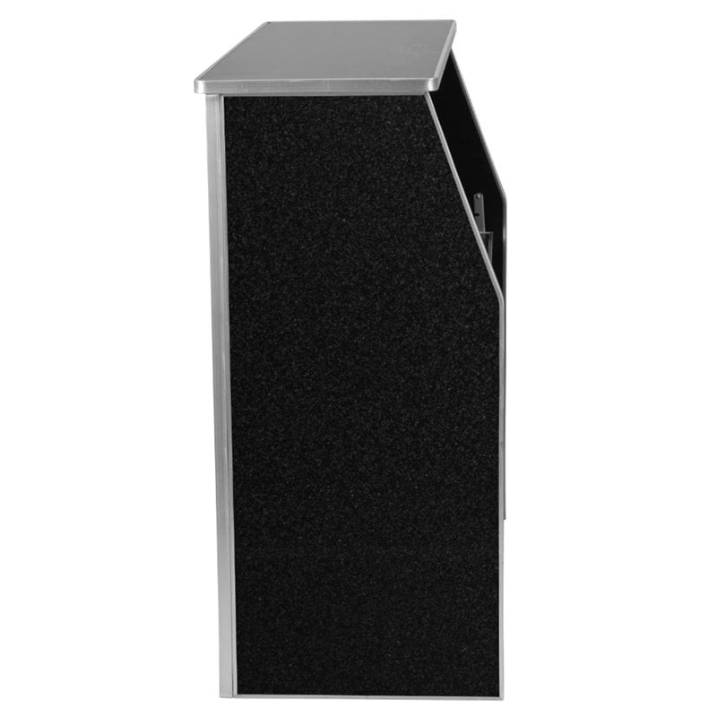Bowery Hill Contemporary Foldable Home Bar in Black Marble Finish