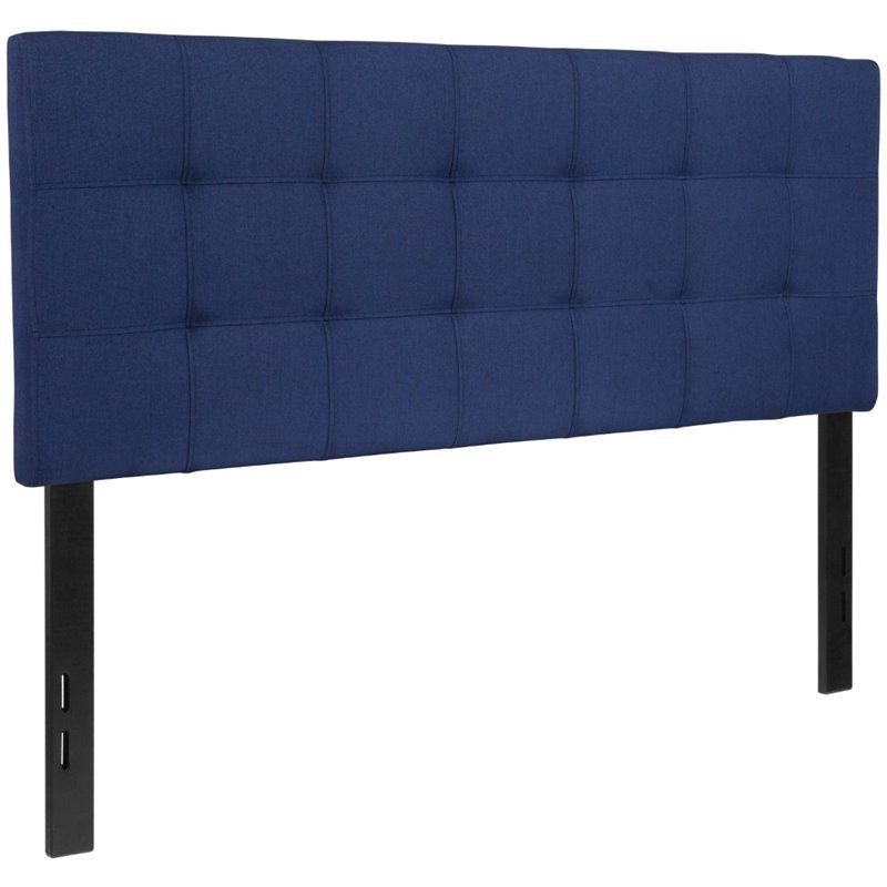 Bowery Hill Contemporary Tufted Full Panel Headboard in Navy