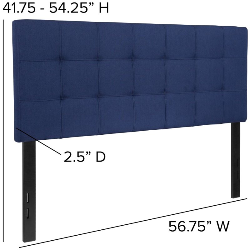 Bowery Hill Contemporary Tufted Full Panel Headboard in Navy